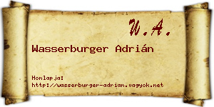 Wasserburger Adrián névjegykártya