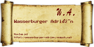 Wasserburger Adrián névjegykártya